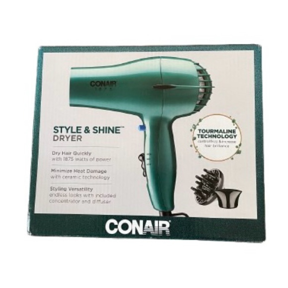 CONAIR Style & Shine 1875-Watt Hair Dryer - Teal